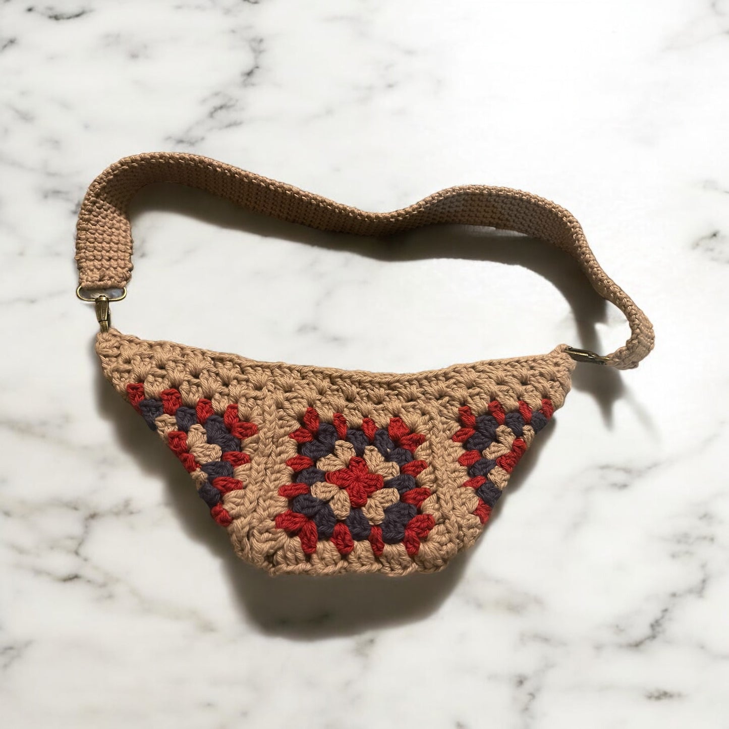 Tan Crochet Bum Bag