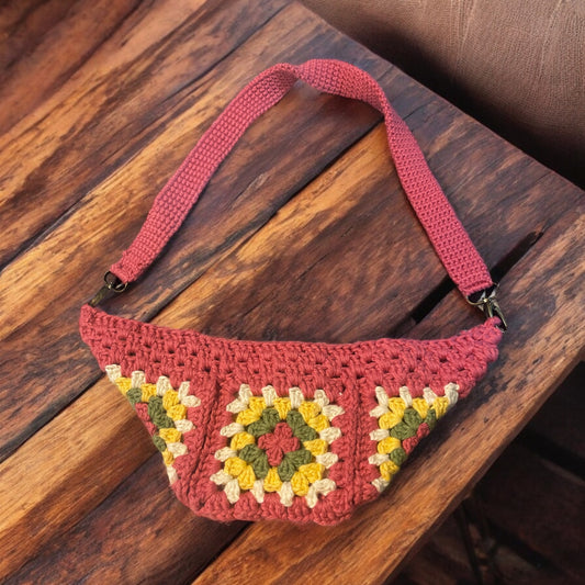 Pink Crochet Bum Bag